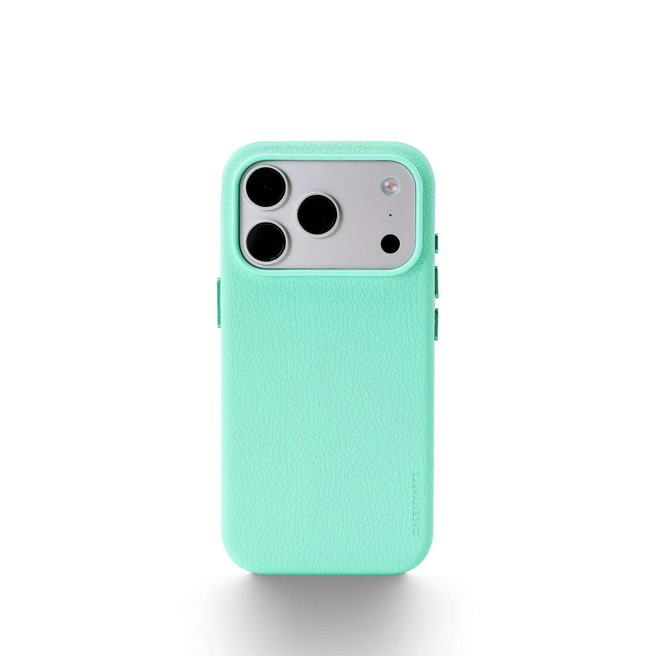 CASEMYARTS Hawaiian Ocean Green Leather MagSafe iPhone Case