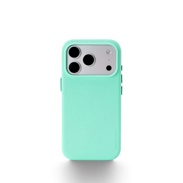 CASEMYARTS Hawaiian Ocean Green Leather MagSafe iPhone Case