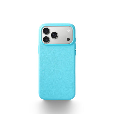 CASEMYARTS Santorini Blue MagSafe Leather iPhone Case