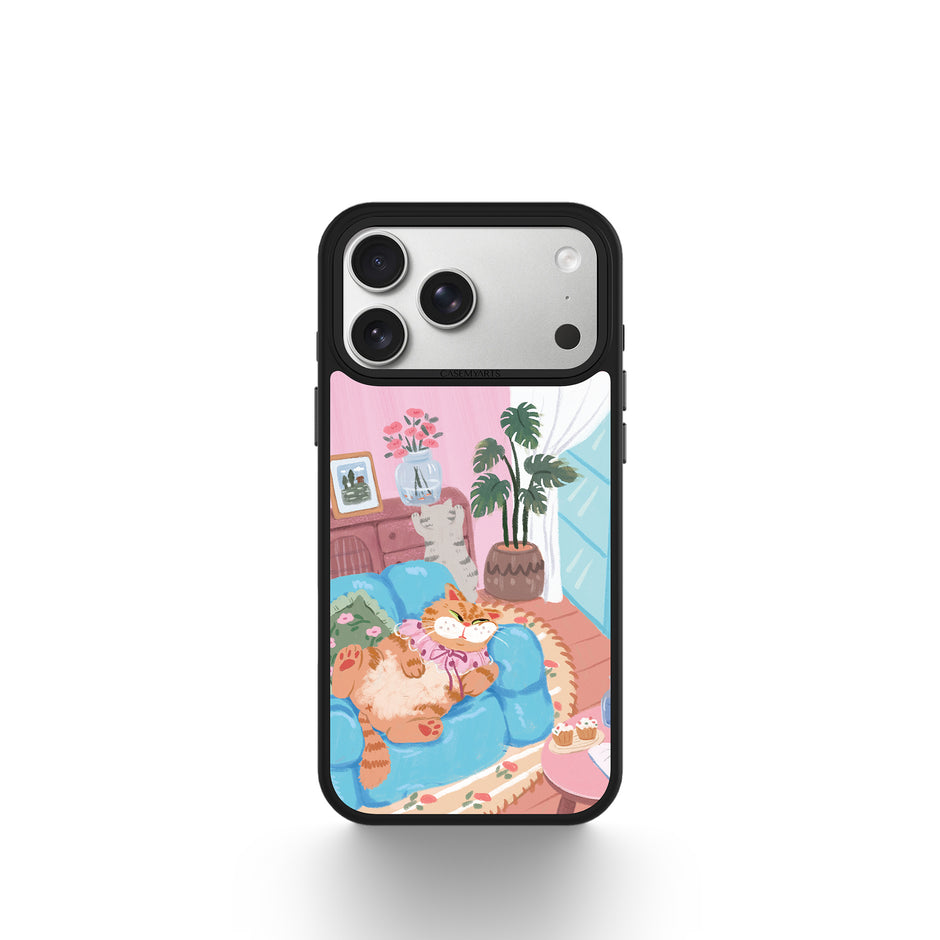 CASEMYARTS Lazy cat MagSafe iPhone Case