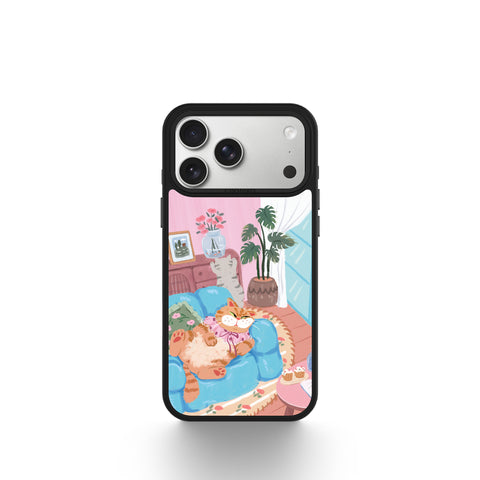 CASEMYARTS Lazy cat MagSafe iPhone Case