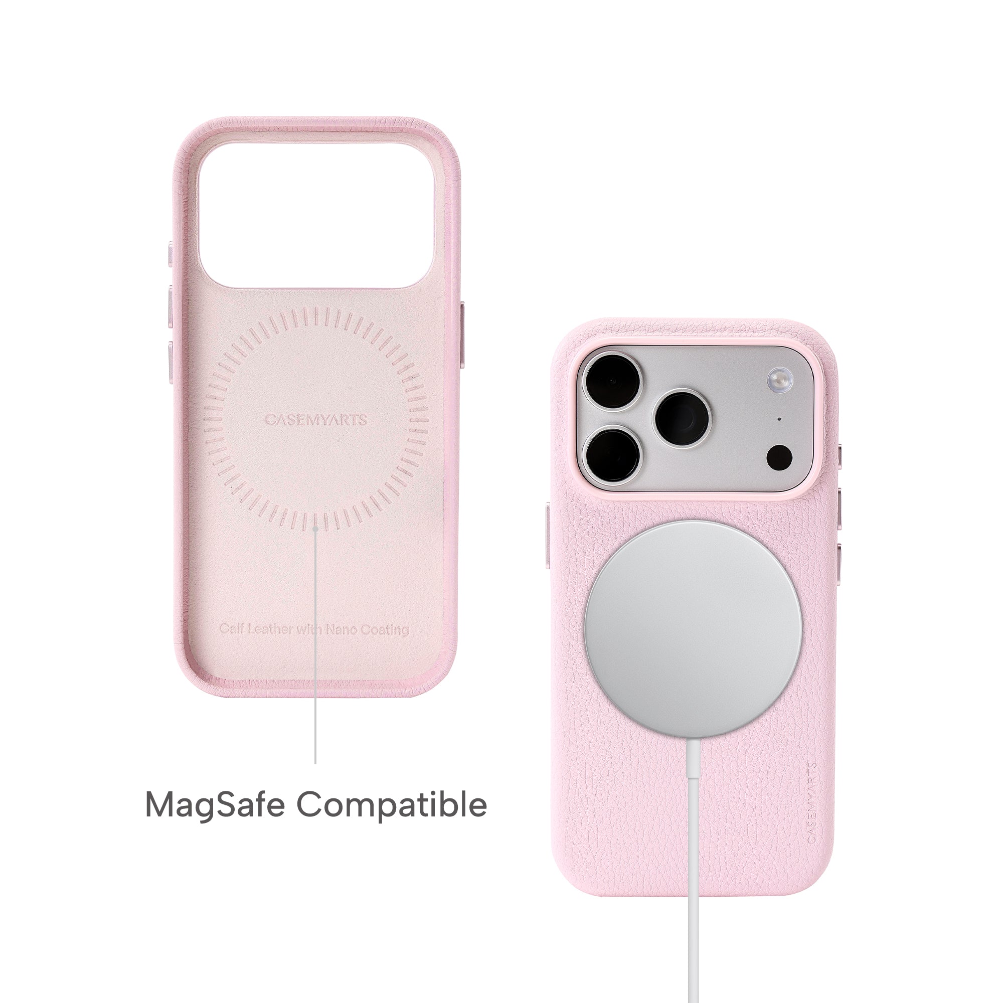 CASEMYARTS Rio Barbie Pink MagSafe Leather iPhone Case