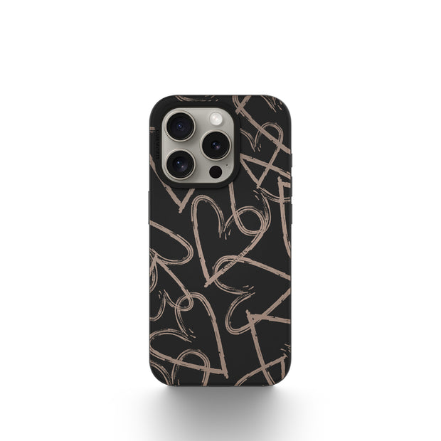 CASEMYARTS Hearts in Gold MagSafe iPhone Case