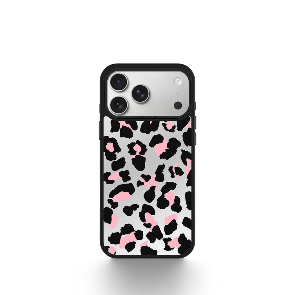 CASEMYARTS Silver Pink Leopard MagSafe iPhone Case