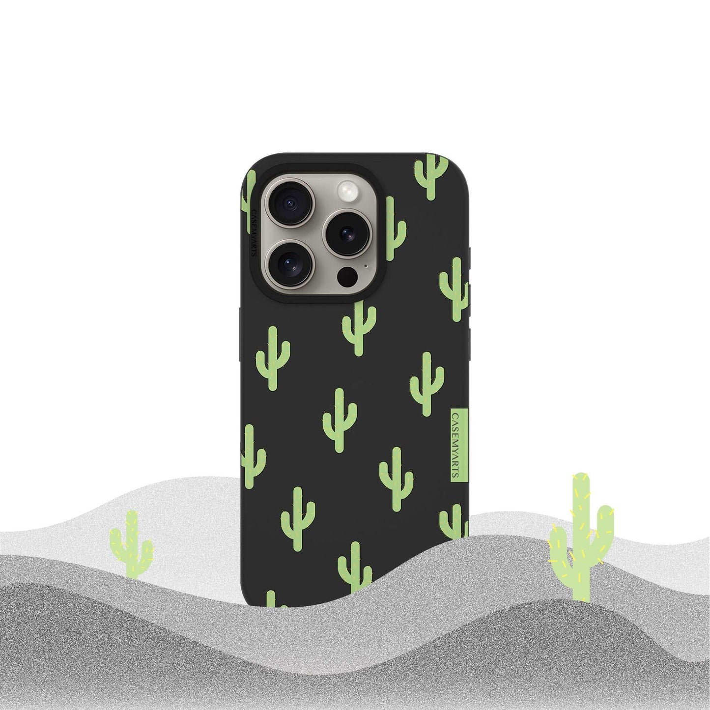 CASEMYARTS Black Cactus MagSafe iPhone Case