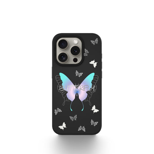 CASEMYARTS Silver Butterfly MagSafe iPhone Case