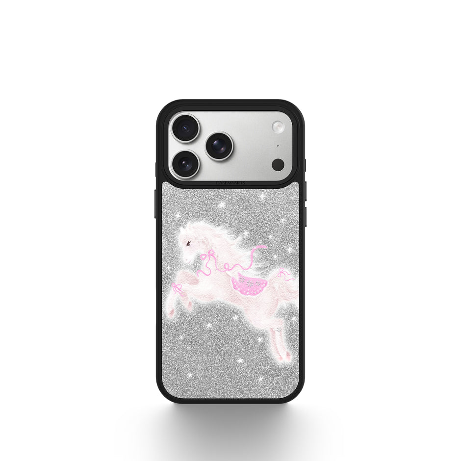 CASEMYARTS Glitter & Purple Pony MagSafe iPhone Case