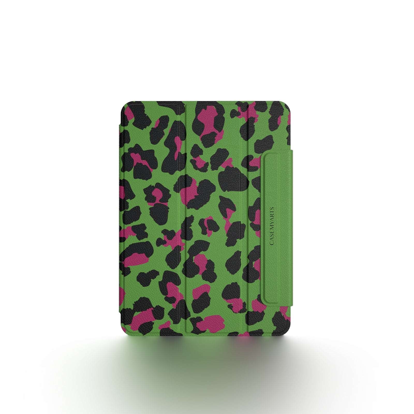 CASEMYARTS Avocado Green Leopard Print iPad Magnetic Case