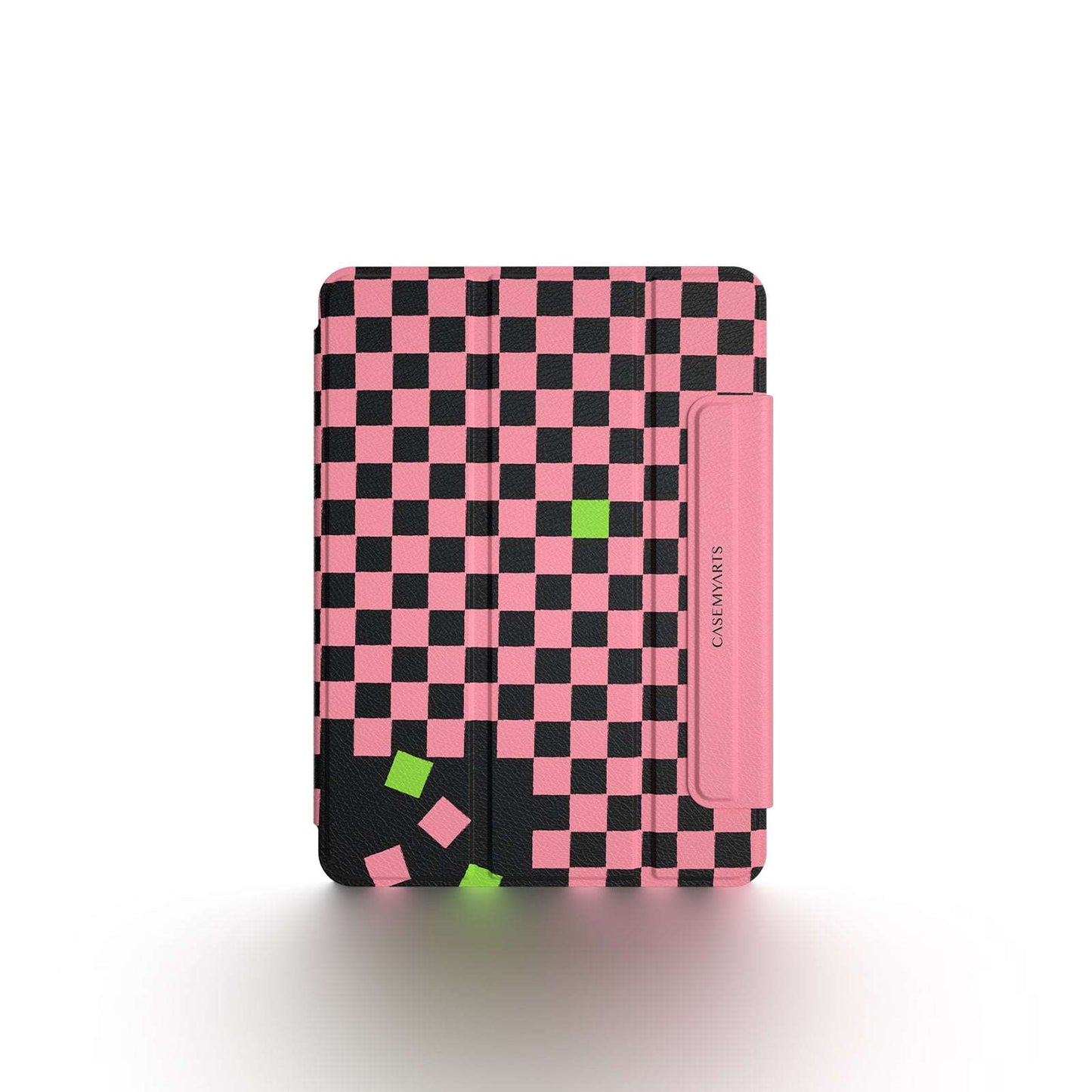 CASEMYARTS Pink Checkered iPad Magnetic Case