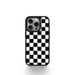 CASEMYARTS Black White Checkered MagSafe iPhone Case