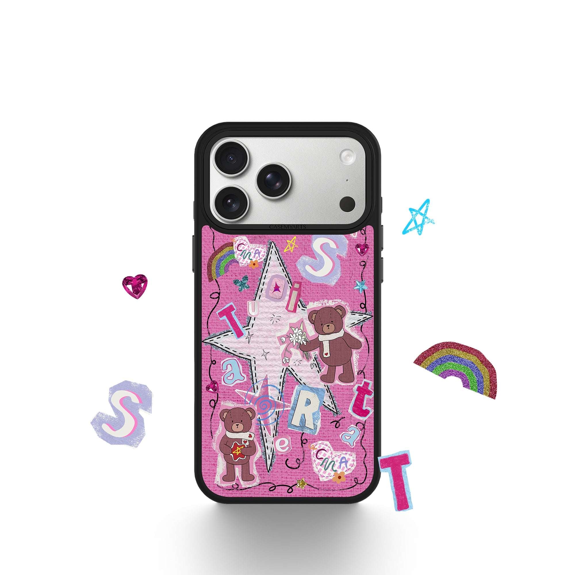 CASEMYARTS Bear Stickers MagSafe iPhone Case