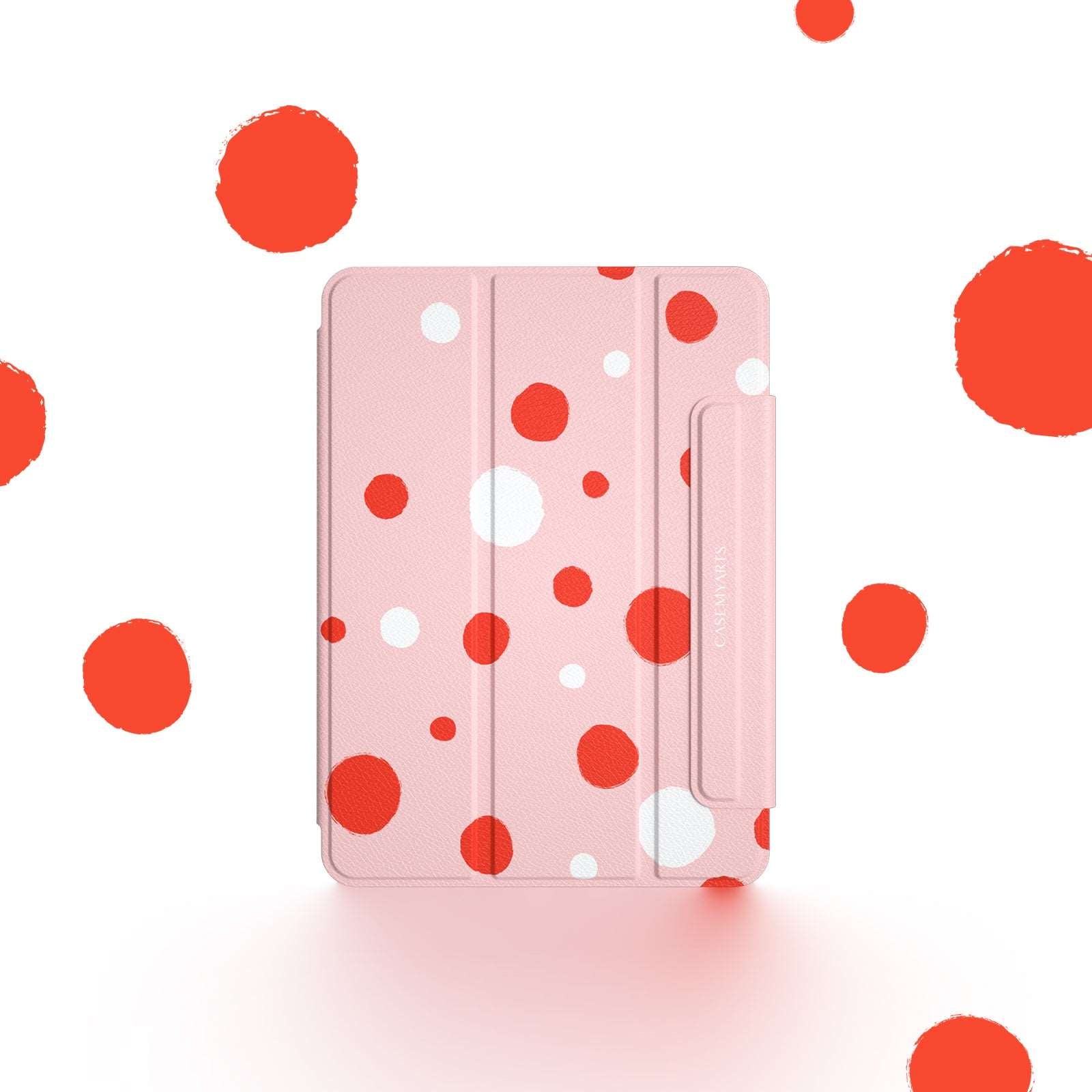 CASEMYARTS Pink Painted Dots iPad Magnetic Case