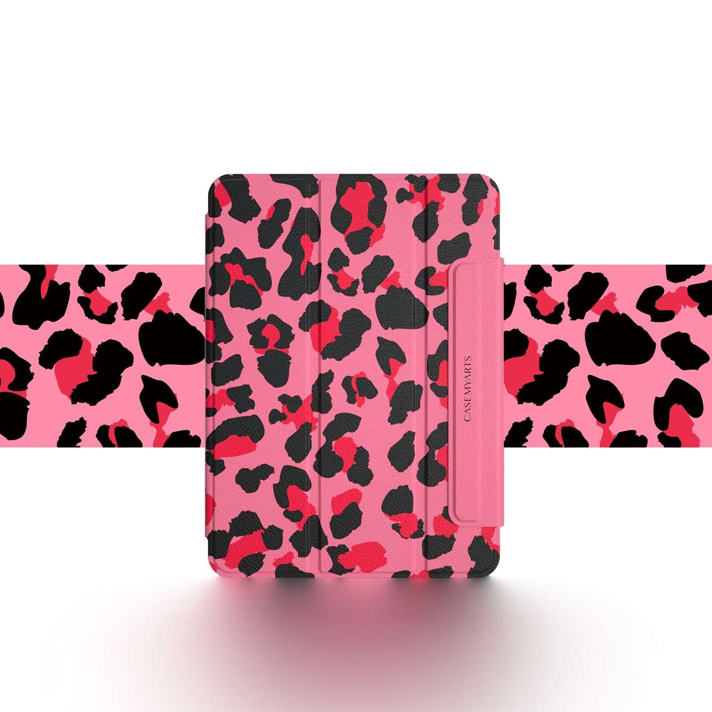 CASEMYARTS Pink Leopard Print iPad Magnetic Case