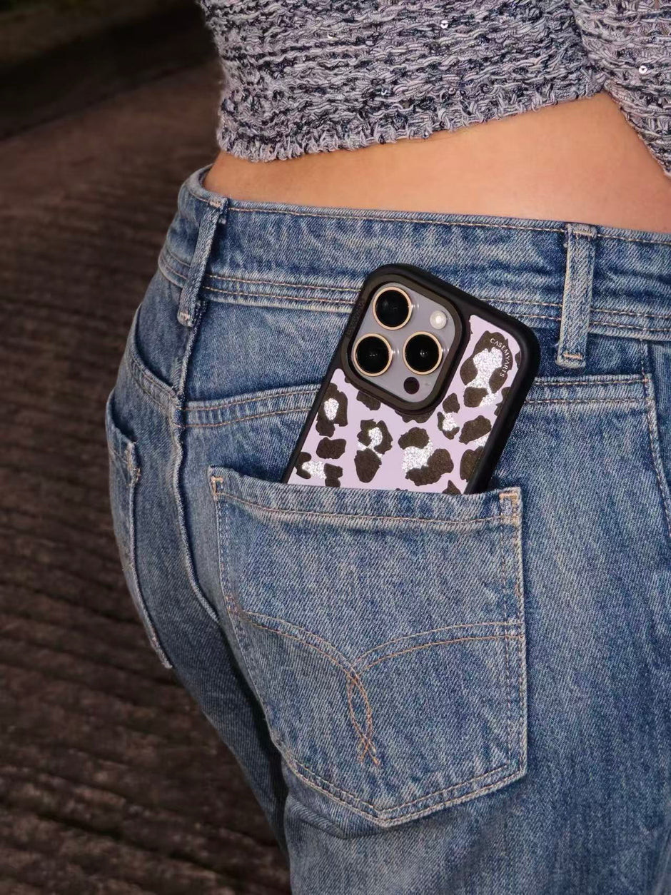 CASEMYARTS Lavender Leopard MagSafe iPhone Case