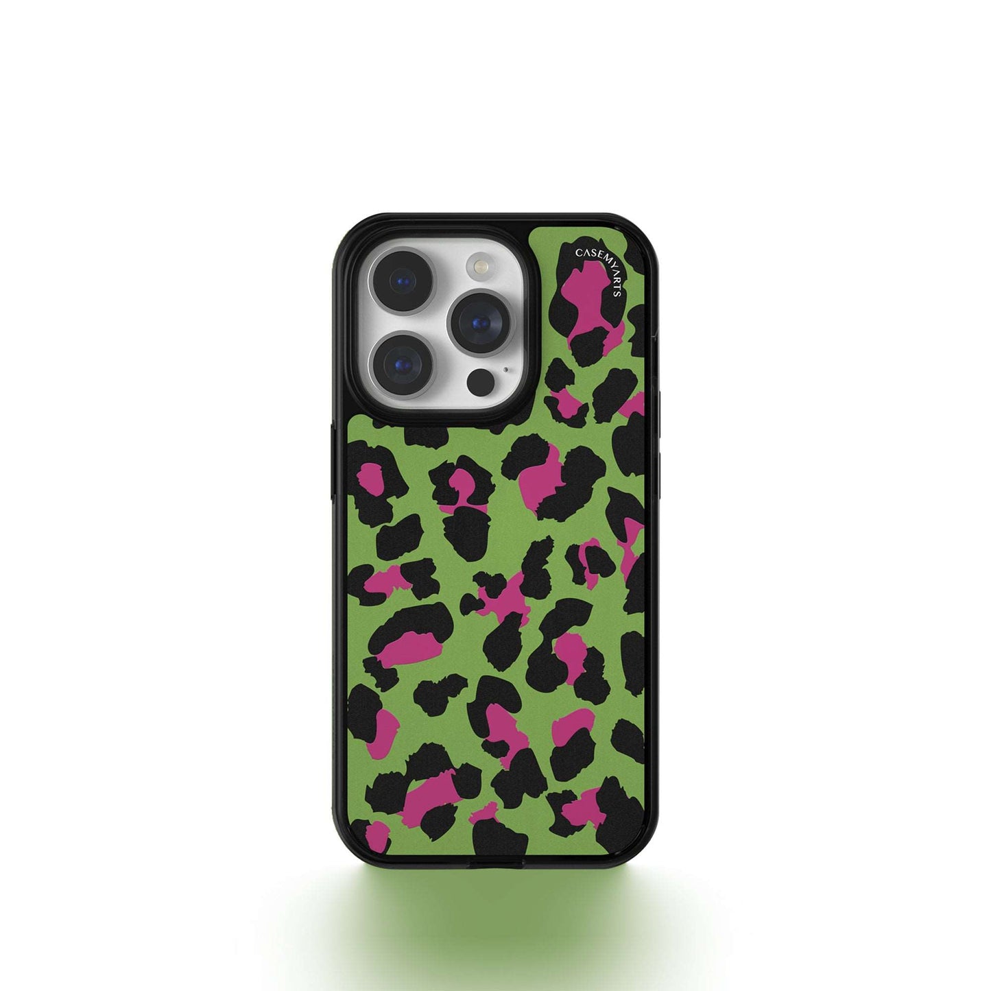 CASEMYARTS Avocado Green Leopard Print MagSafe iPhone Case