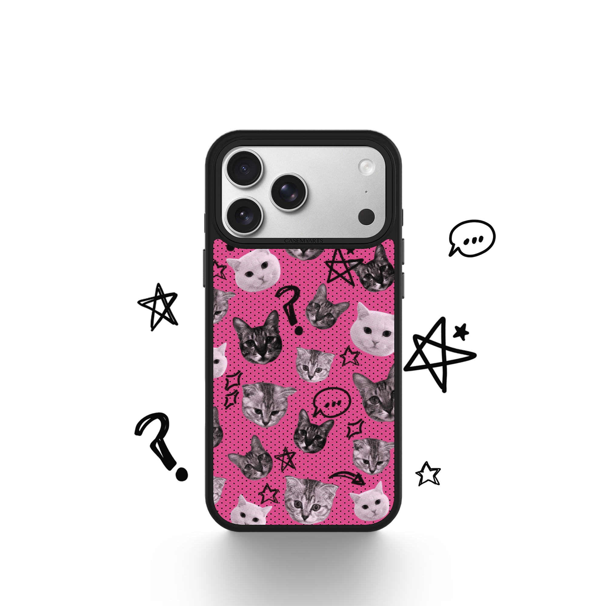 CASEMYARTS Polka Cat MagSafe iPhone Case