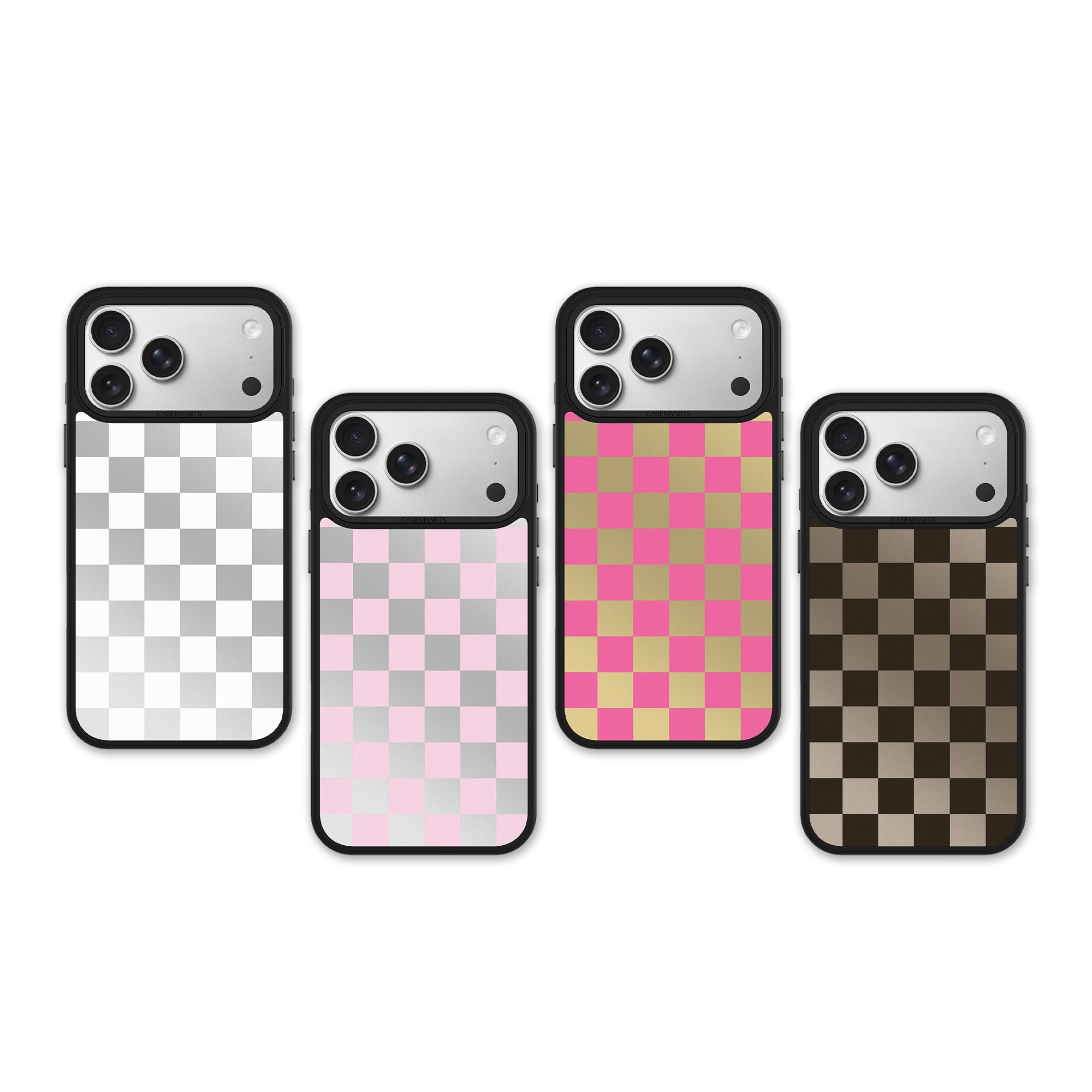 CASEMYARTS 鉻色棋盤格 MagSafe iPhone 手機殼