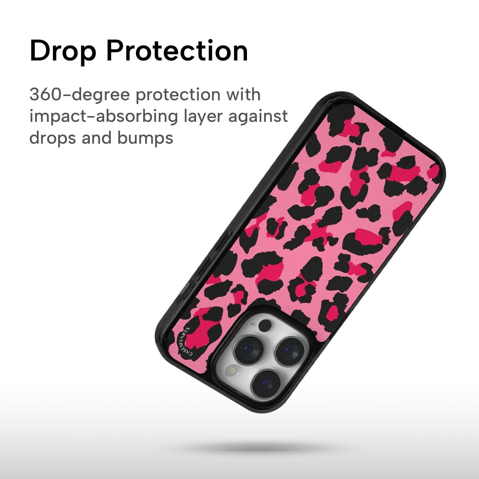 CASEMYARTS Pink Leopard Print MagSafe iPhone Case