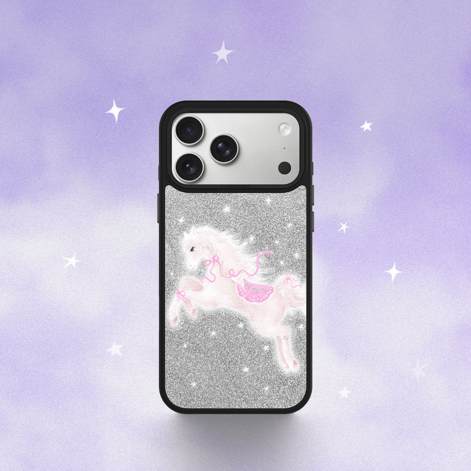 CASEMYARTS Glitter & Purple Pony MagSafe iPhone Case