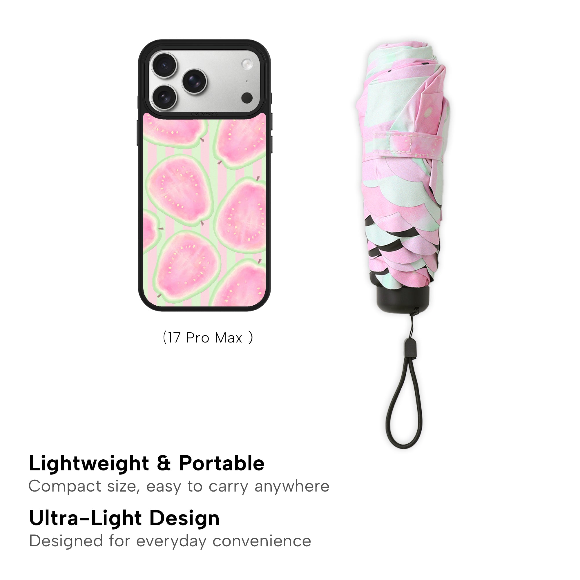 CASEMYARTS Dual Purpose Portable Sun & Rain Umbrella