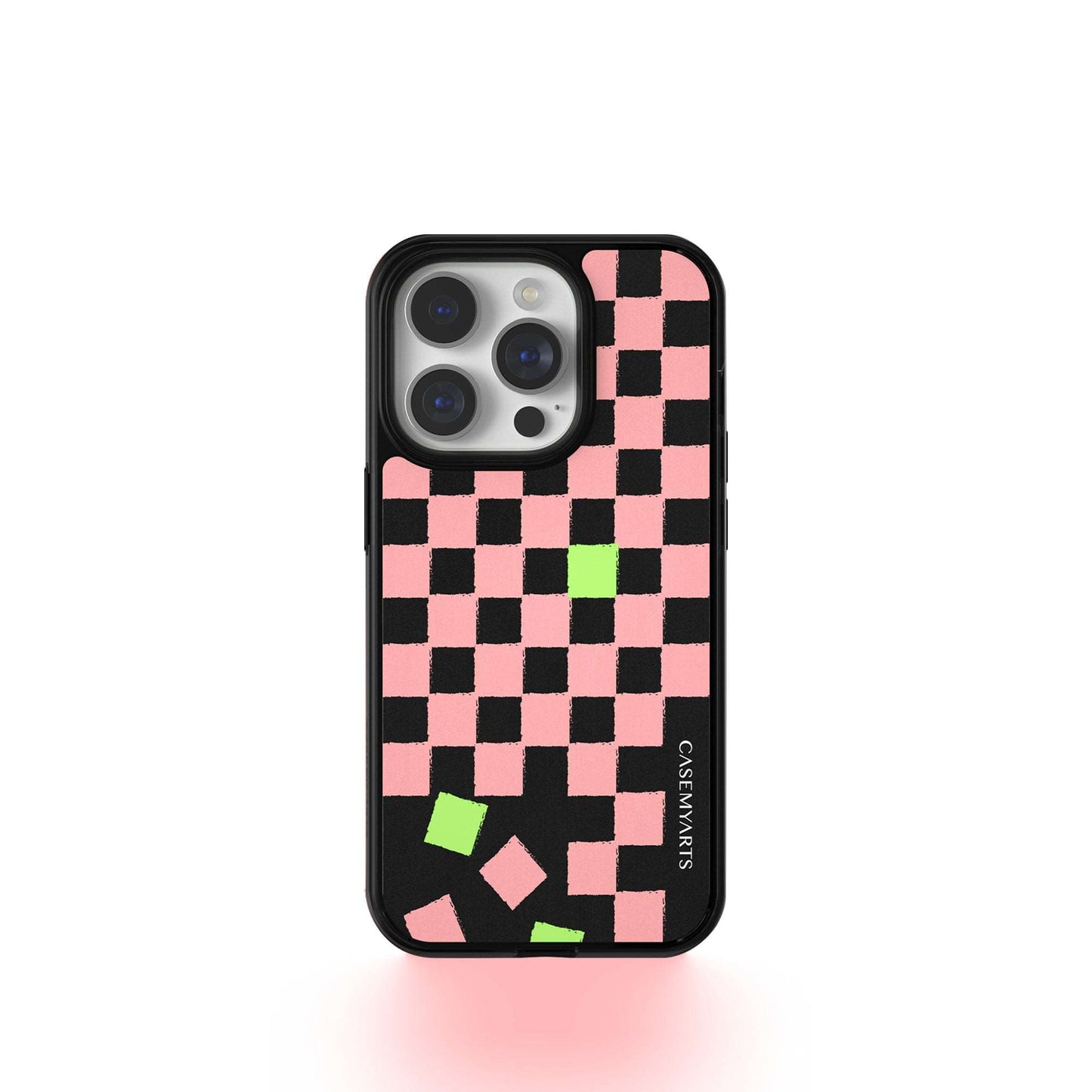 CASEMYARTS Pink Checkered MagSafe iPhone Case