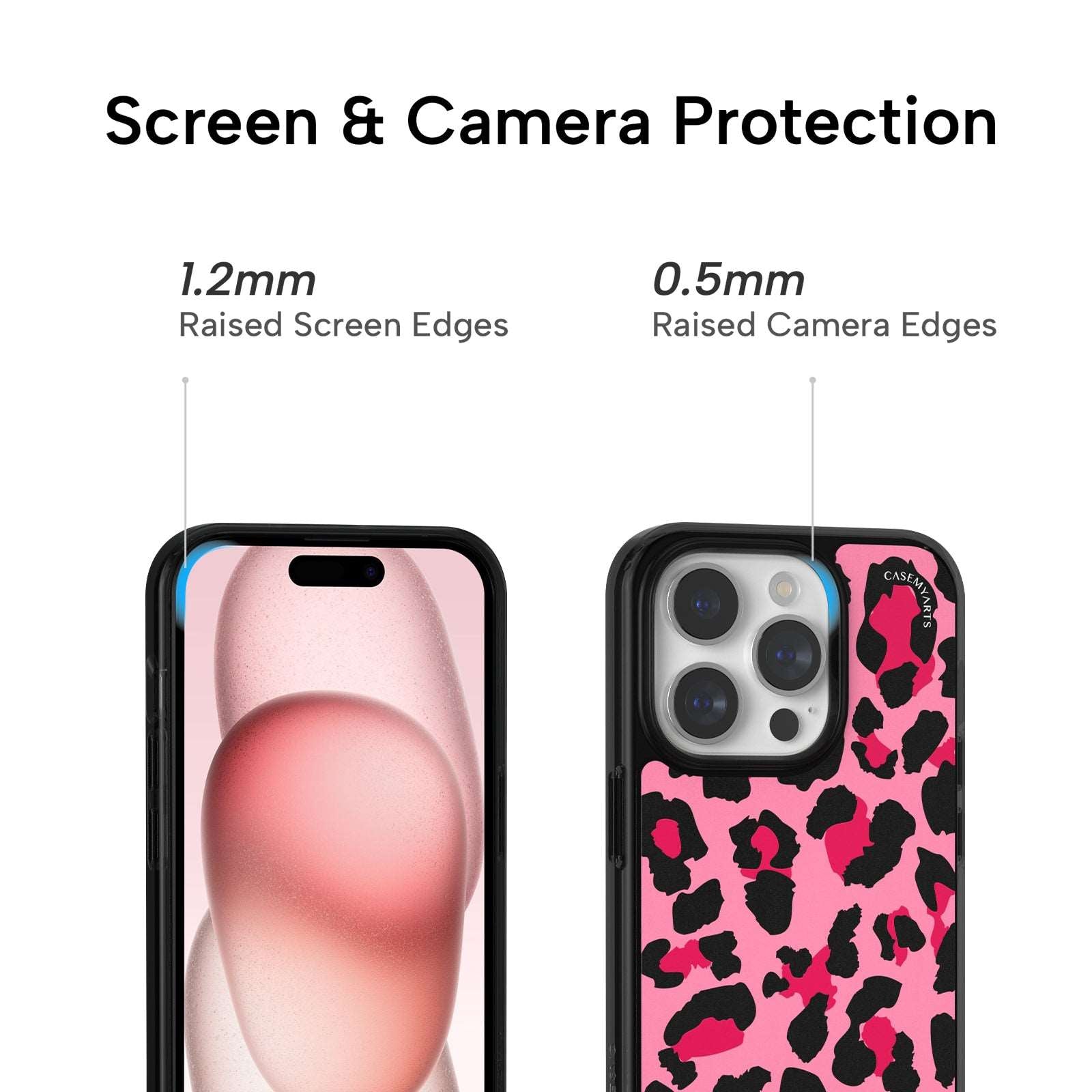 CASEMYARTS Pink Leopard Print MagSafe iPhone Case