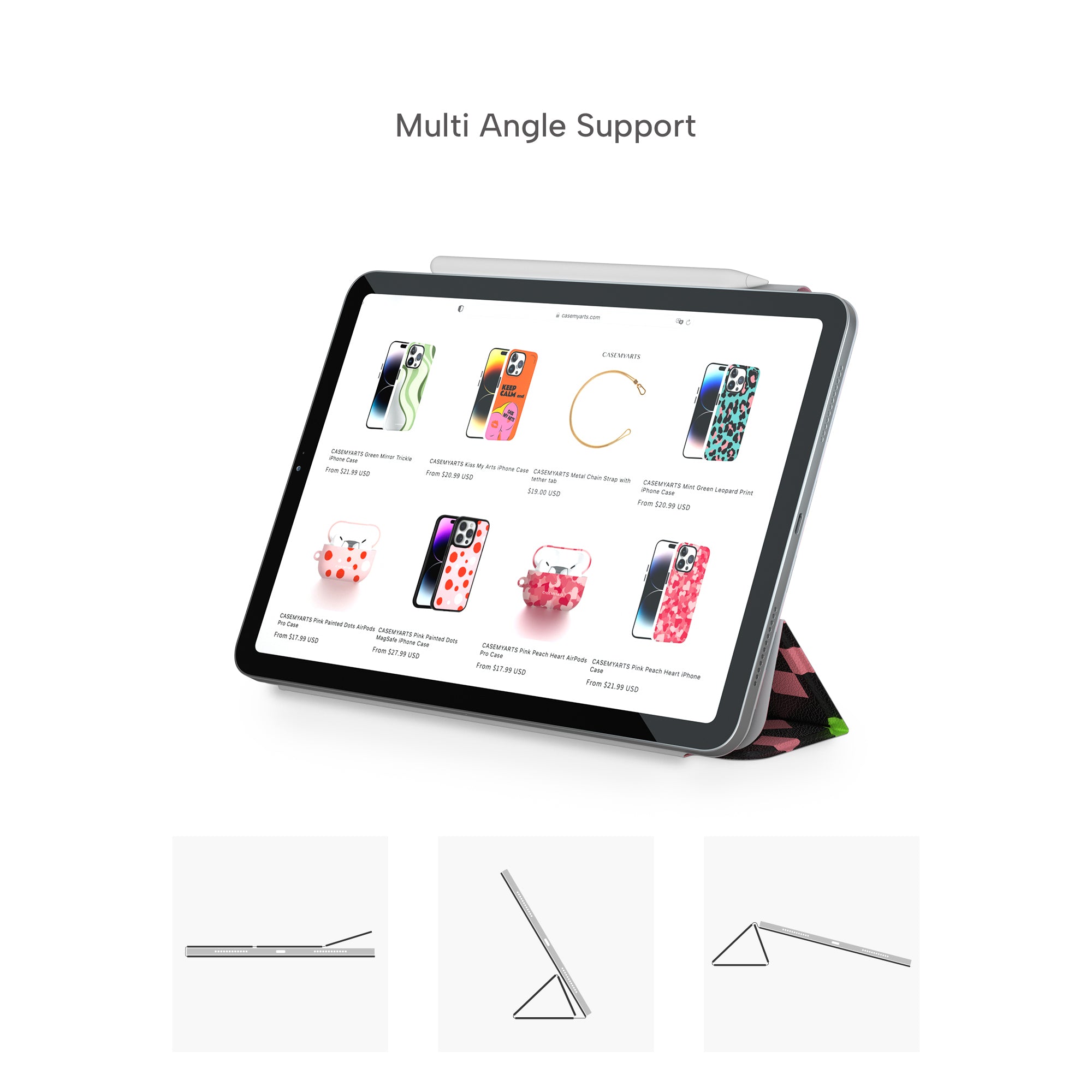 CASEMYARTS Pink Tetris Beat iPad Magnetic Case