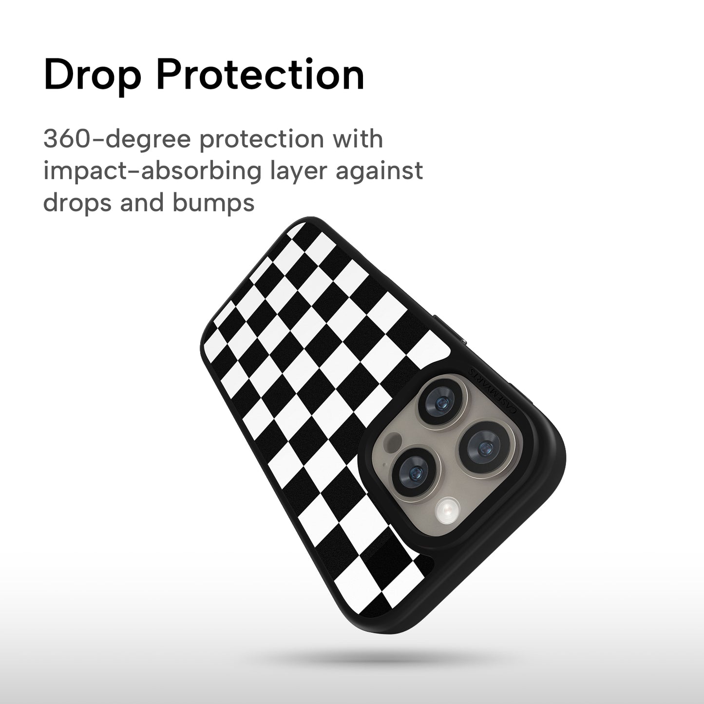 CASEMYARTS | Black White Checkered | MagSafe iPhone Case