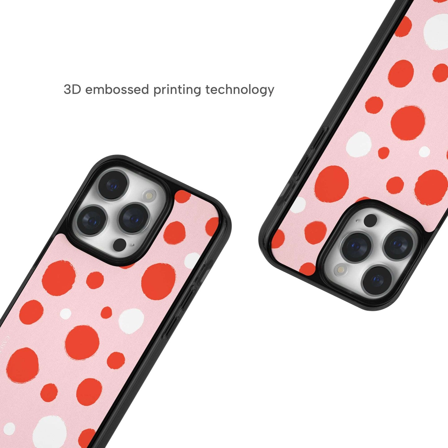 CASEMYARTS Pink Painted Dots MagSafe iPhone Case