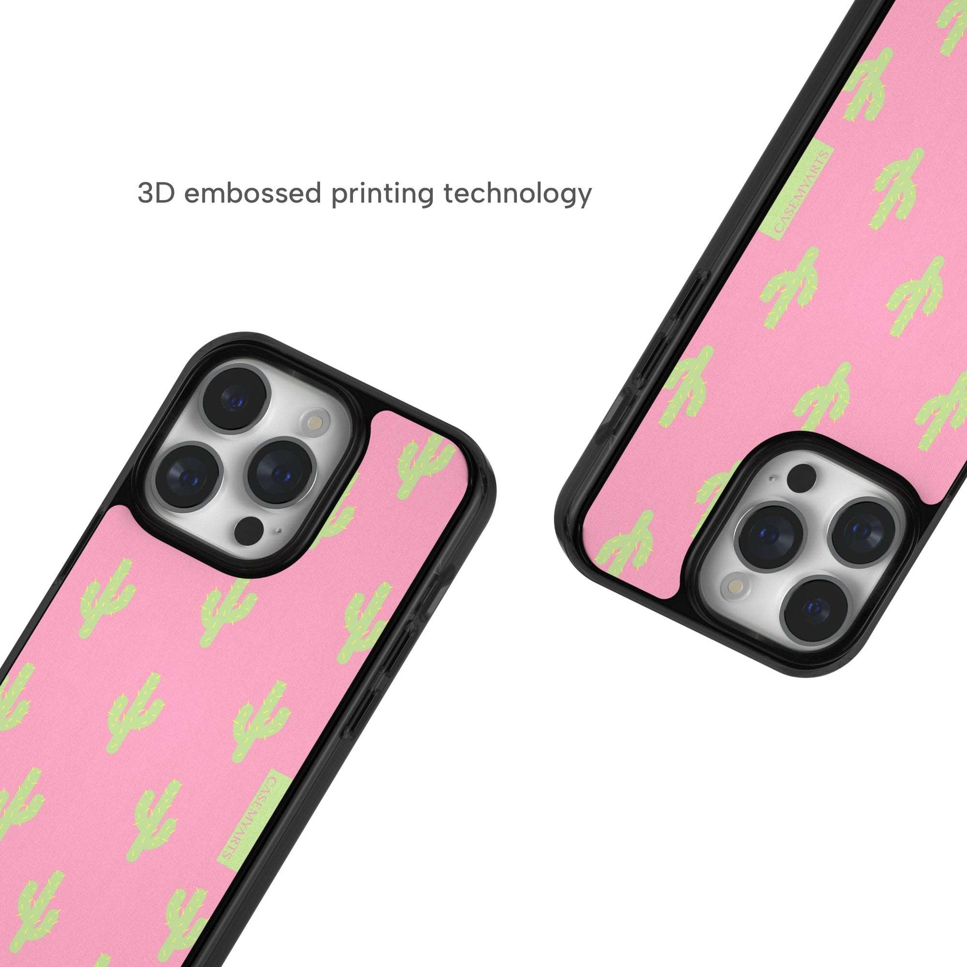 CASEMYARTS Pink Cactus MagSafe iPhone Case