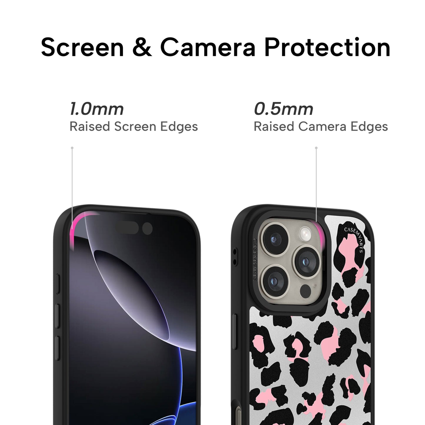 CASEMYARTS | Silver Pink Leopard | MagSafe iPhone Case