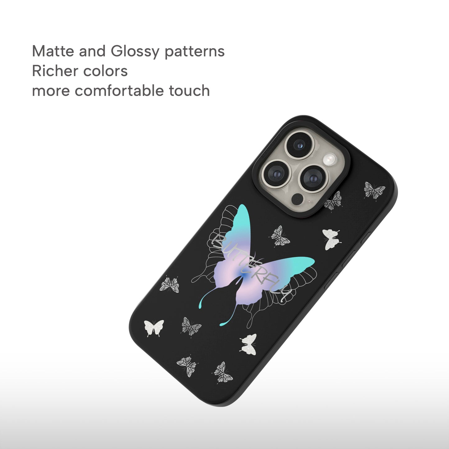 CASEMYARTS Silver Butterfly MagSafe iPhone Case