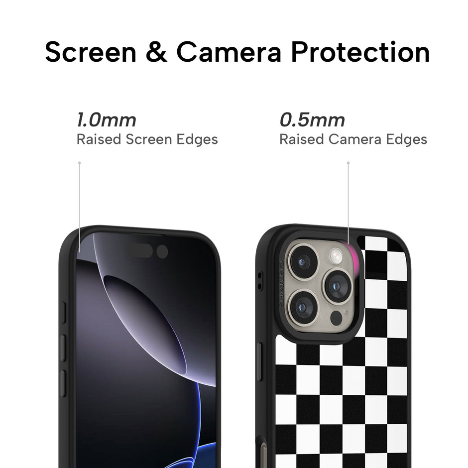 CASEMYARTS Black White Checkered MagSafe iPhone Case