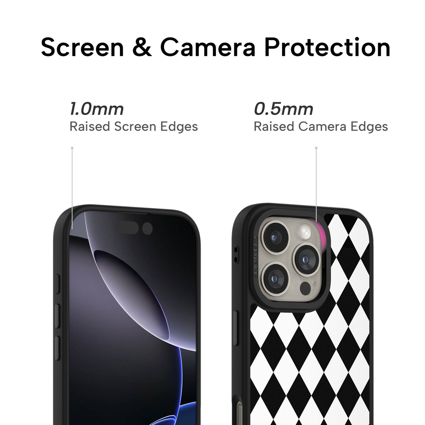 CASEMYARTS | Black White Diamond | MagSafe iPhone Case