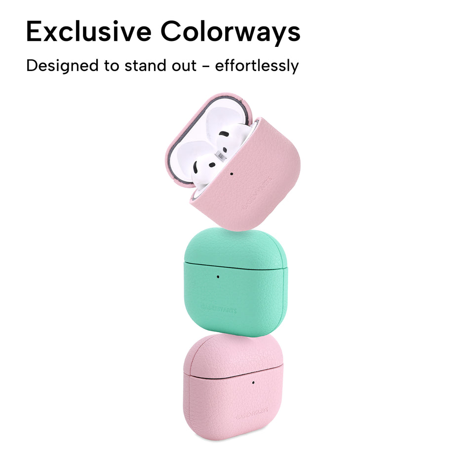 CASEMYARTS Paris Mist Pink Leather AirPods Case