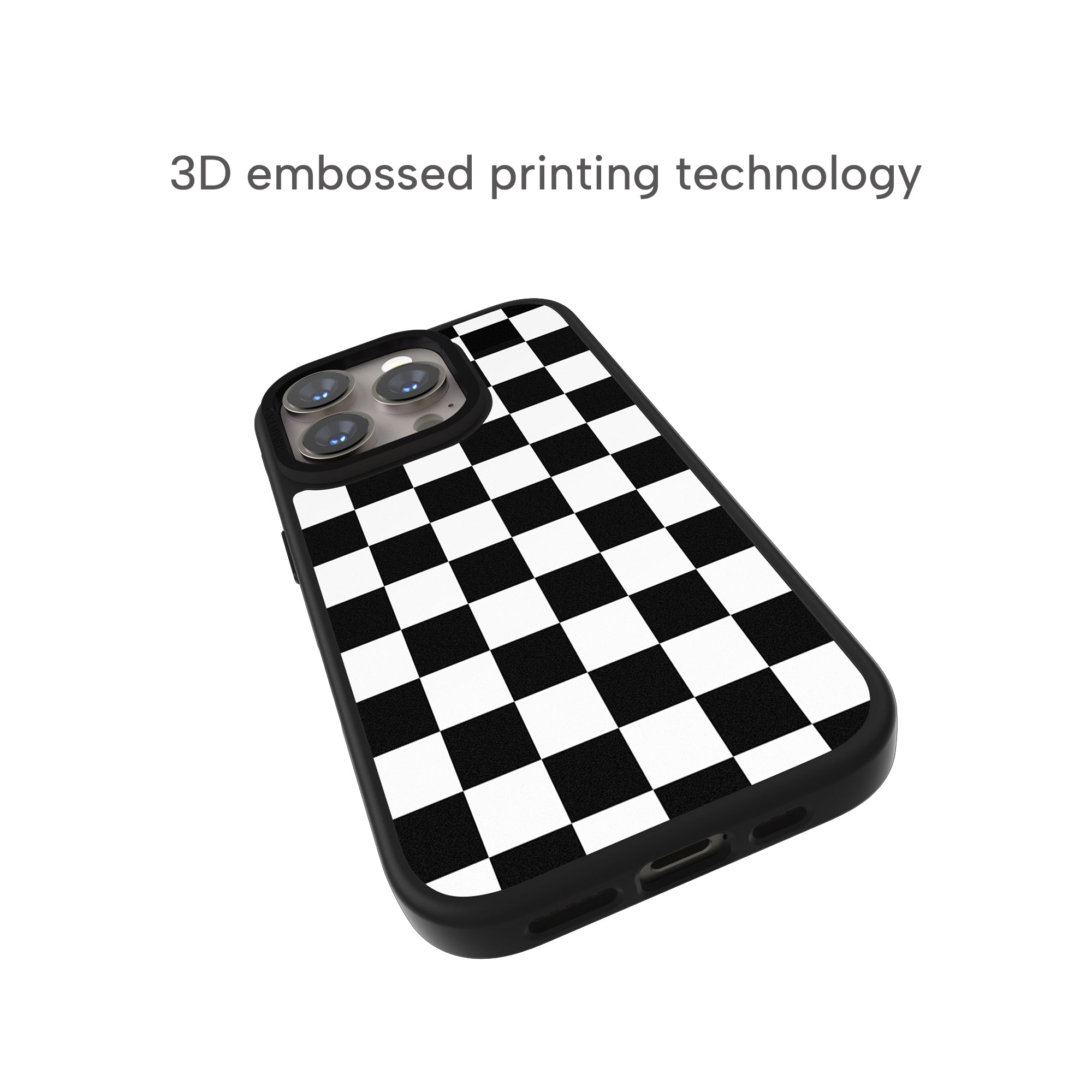 CASEMYARTS Black White Checkered MagSafe iPhone Case