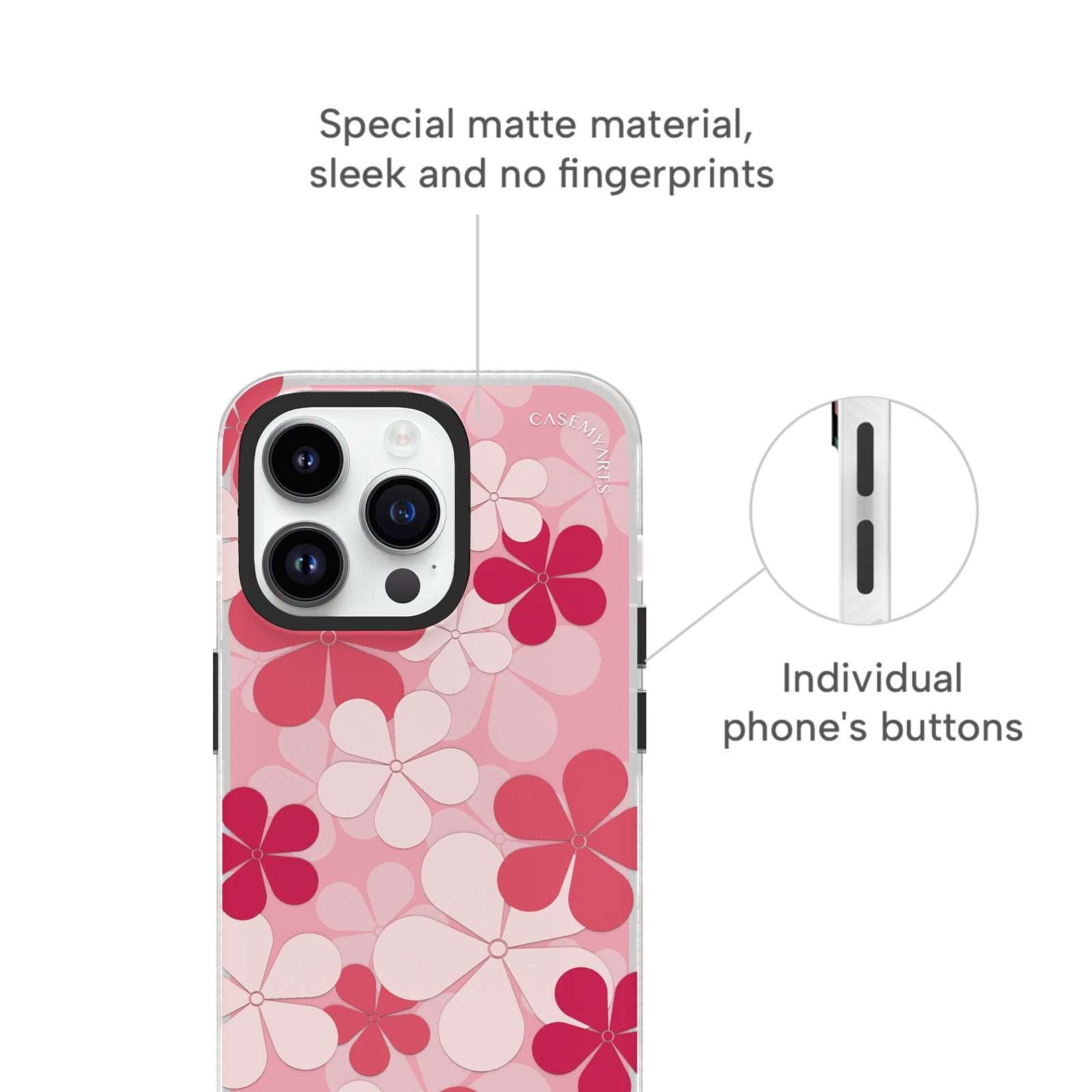 CASEMYARTS Pink Flower iPhone Case