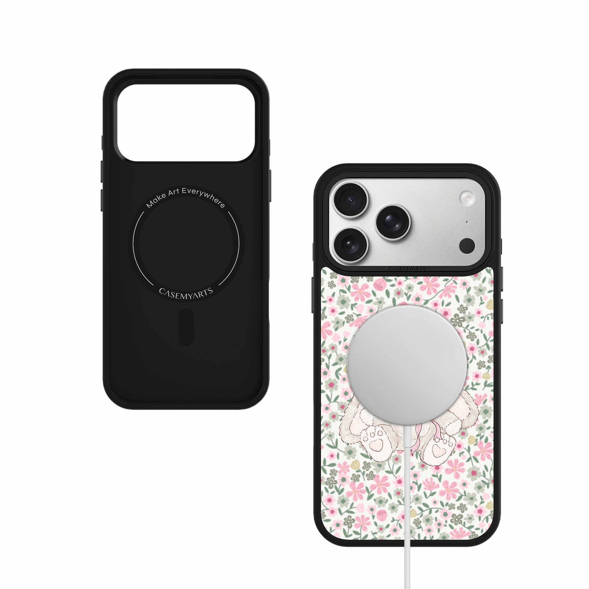 CASEMYARTS Floral Bunny MagSafe iPhone Case