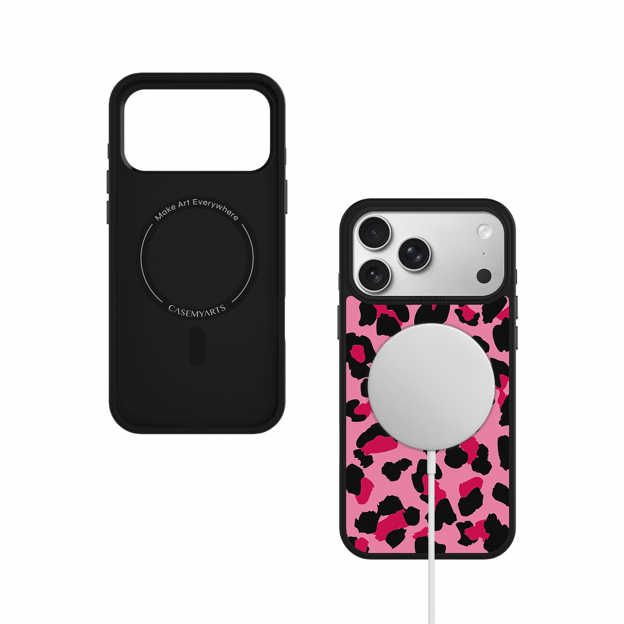 CASEMYARTS Purrfectly Pink Leopard MagSafe iPhone Case
