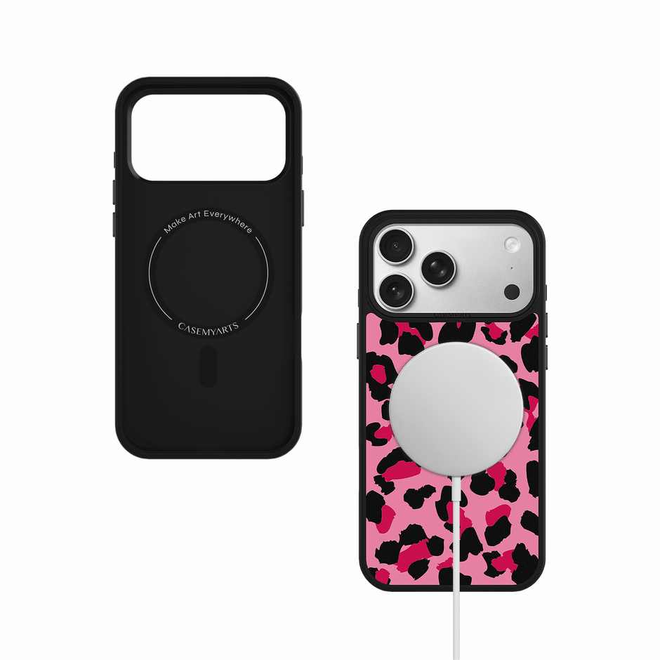 CASEMYARTS Purrfectly Pink Leopard MagSafe iPhone Case