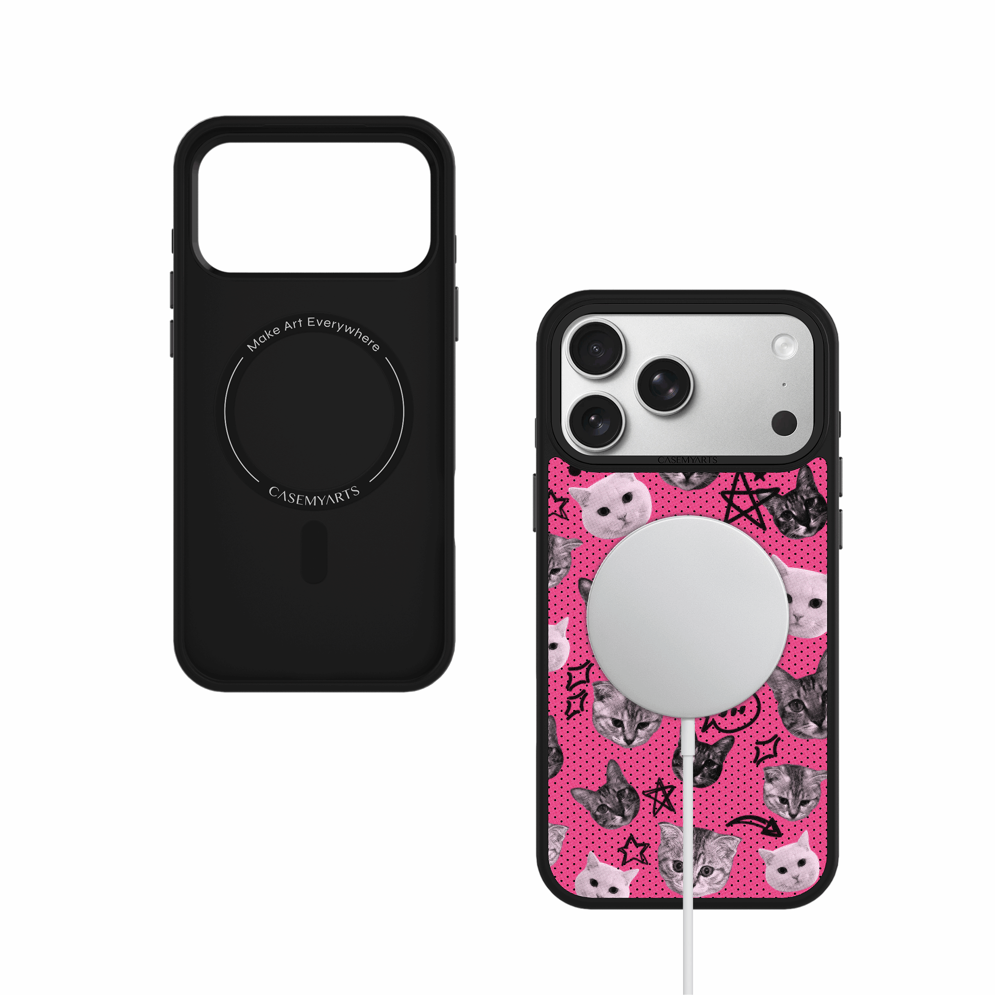 CASEMYARTS Polka Cat MagSafe iPhone Case