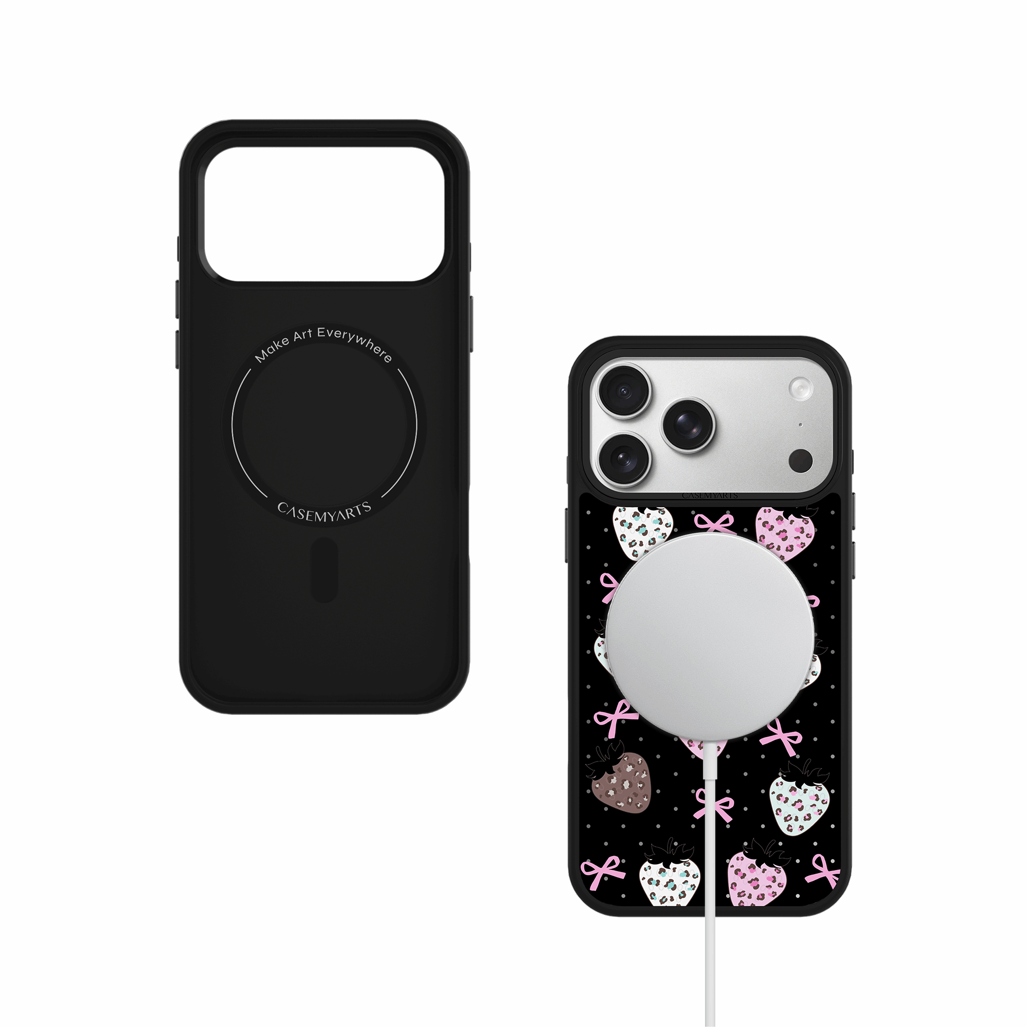 CASEMYARTS Strawberry Leopard MagSafe iPhone Case