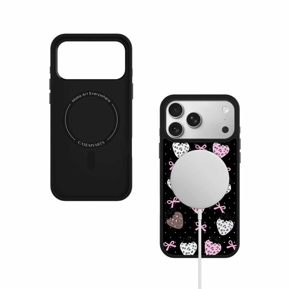 CASEMYARTS Strawberry Leopard MagSafe iPhone Case