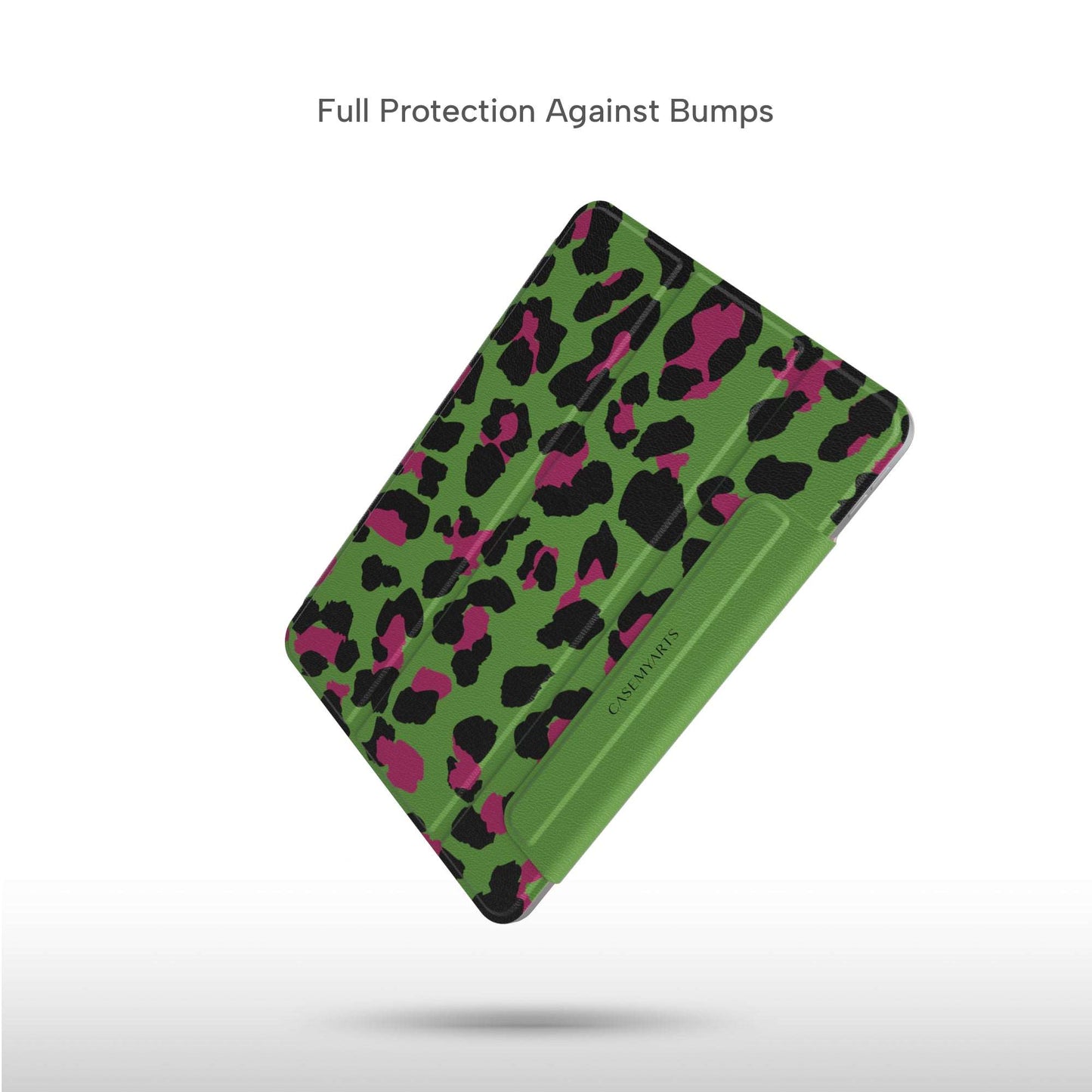 CASEMYARTS Avocado Green Leopard Print iPad Magnetic Case