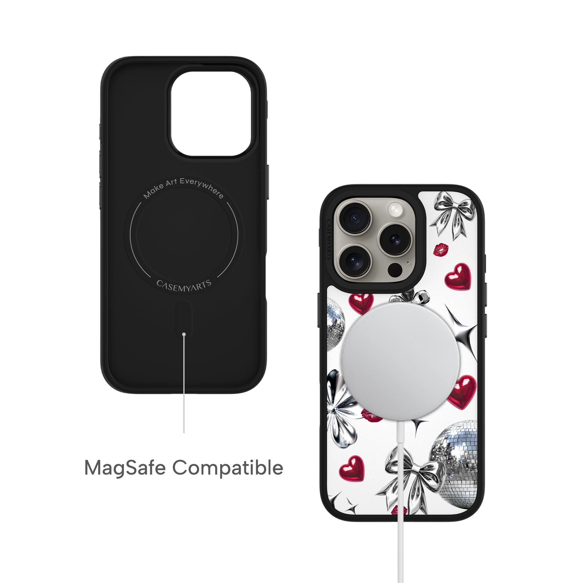 CASEMYARTS Disco Kiss 白色 MagSafe iPhone 手機殼