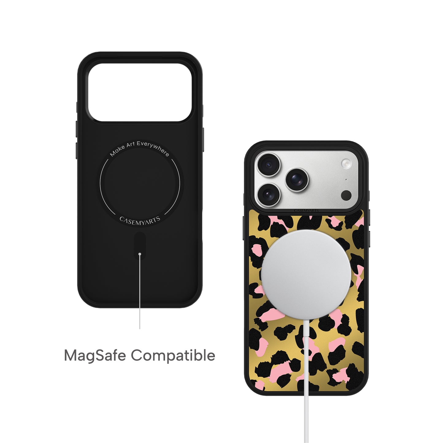 CASEMYARTS Golden Leopard MagSafe iPhone Case