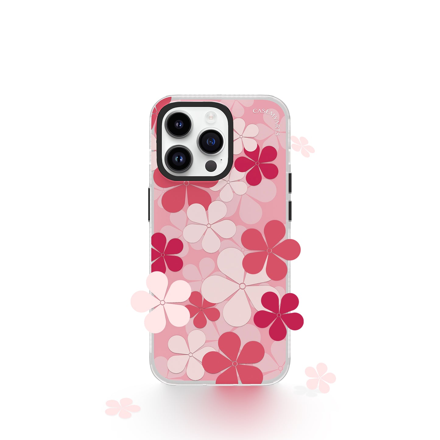 CASEMYARTS iPhone-Hülle mit rosa Blumenmotiv 