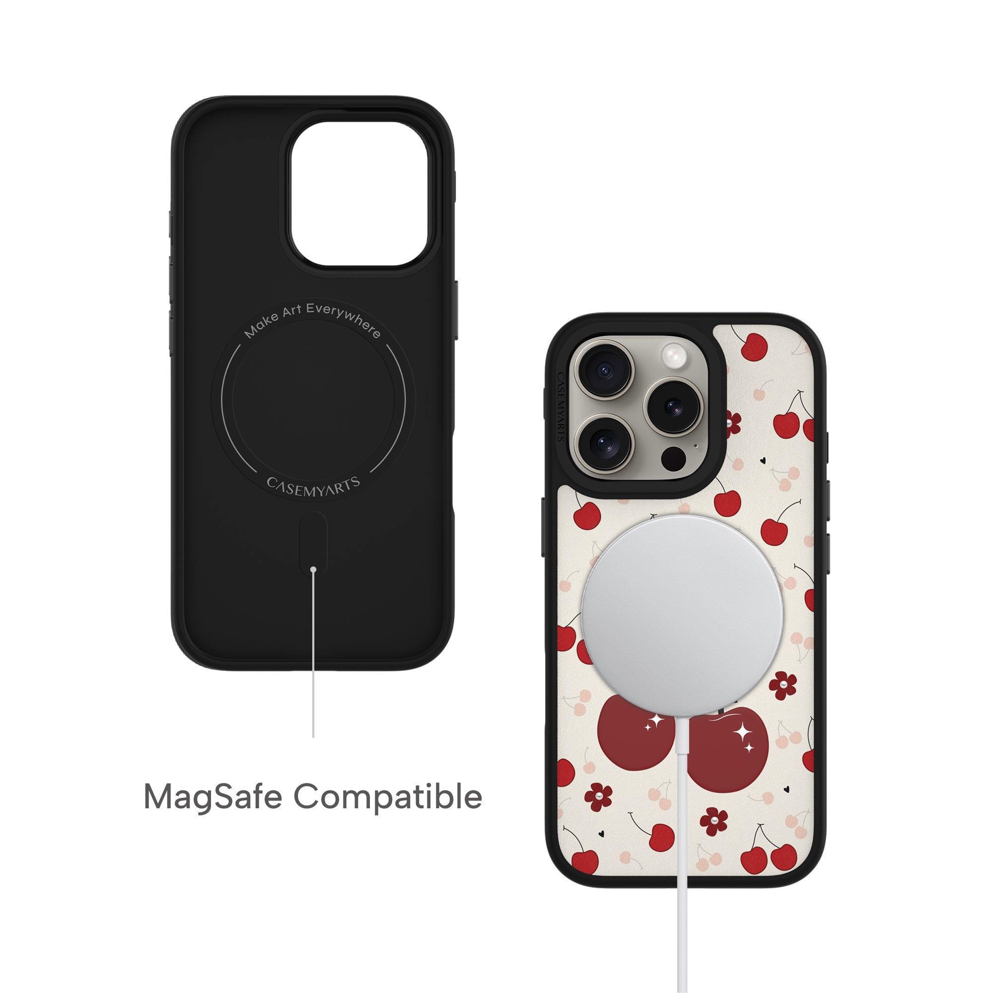 CASEMYARTS Red Cherries MagSafe iPhone Case