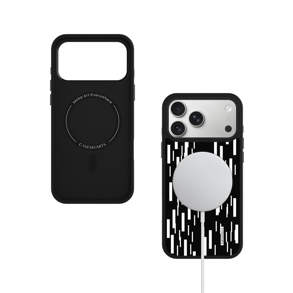 CASEMYARTS Black Meteor Shower MagSafe iPhone Case