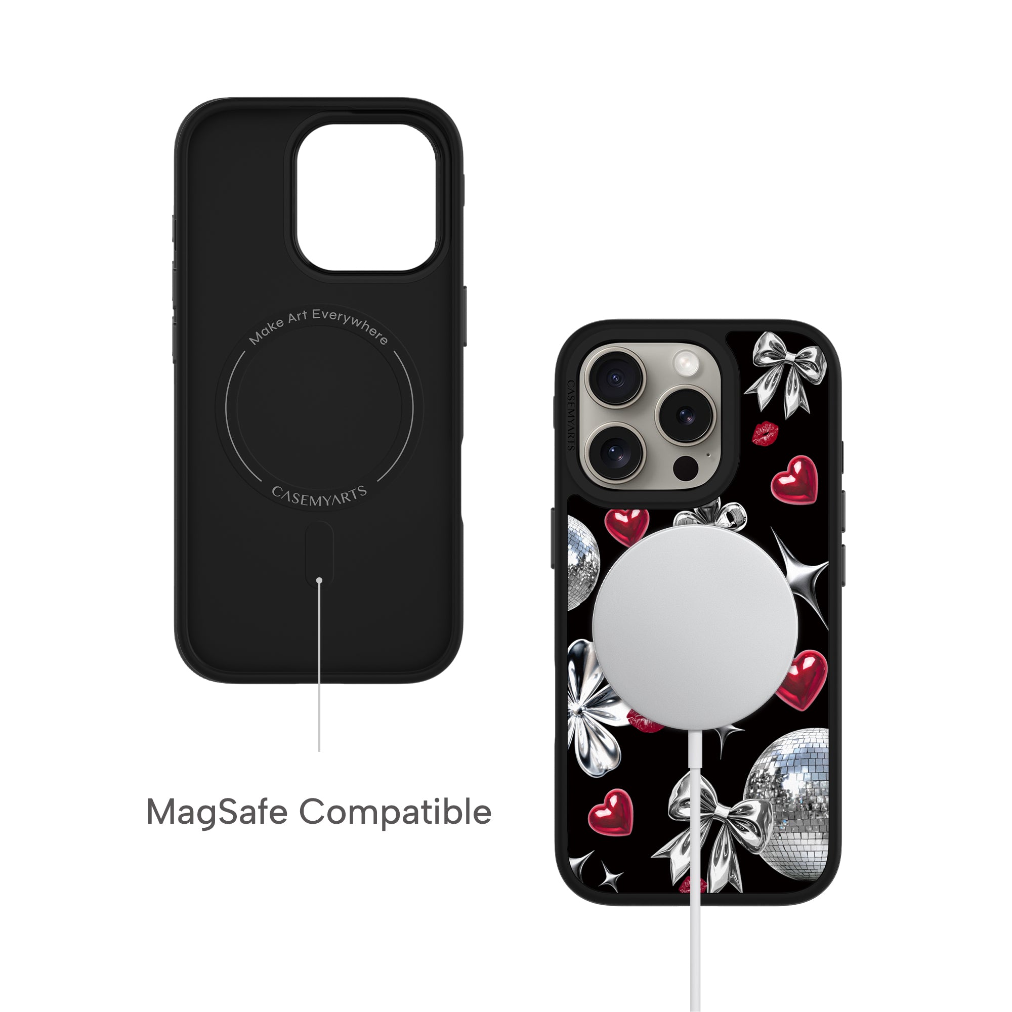 CASEMYARTS Disco Kiss Black MagSafe iPhone Case